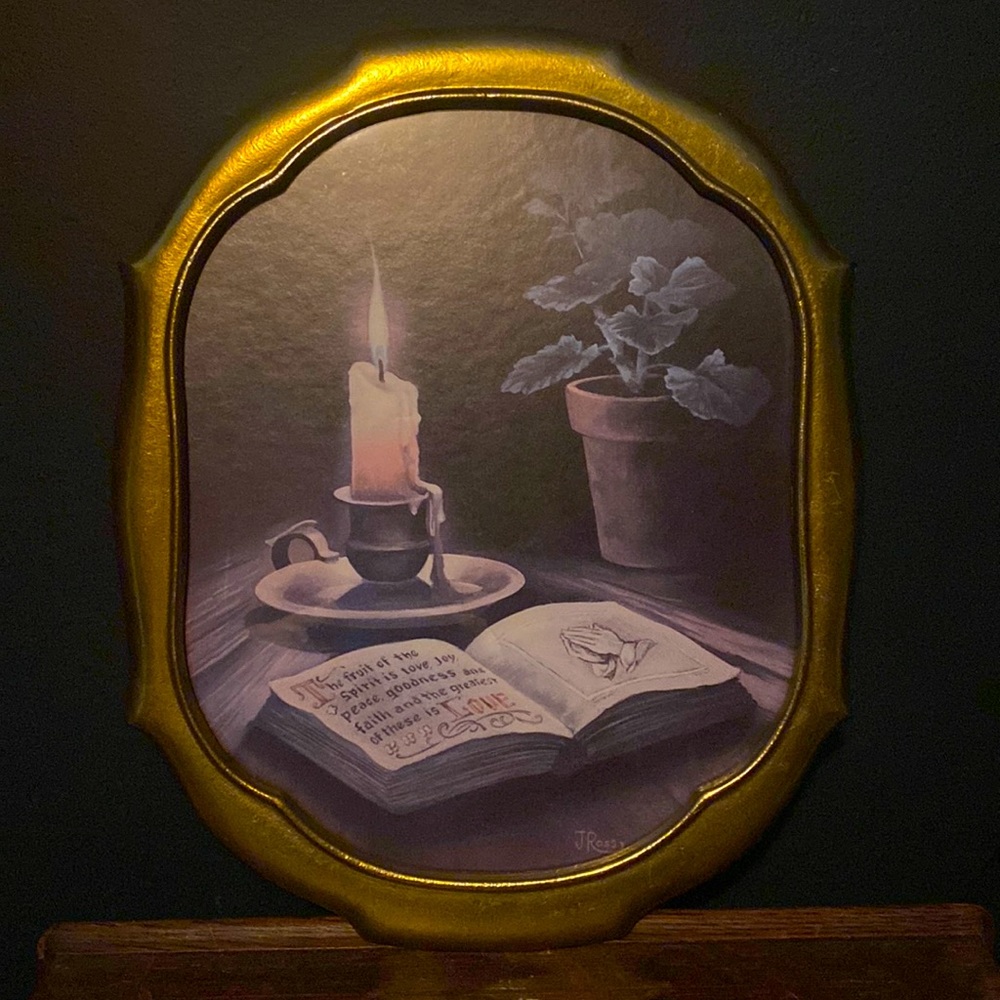 Vintage  - Framed Picture "The Fruit of the Spirit is Love" by J.Ross